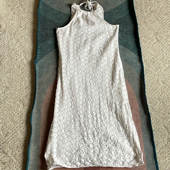 A New Day White Lace Eyelet Boho Halter Midi Dress - Picture 8 of 13